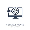 Meta Elements icon. Trendy flat vector Meta Elements icon on white background from Technology collection Royalty Free Stock Photo