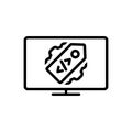 Black line icon for Meta, tag and seo Royalty Free Stock Photo