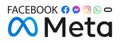 Meta logo. Meta, Facebook rebrand concept. Meta icon in blue color. Social media. Messenger, Instagram, WhatsUp, Oculus logos. Royalty Free Stock Photo