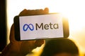 Meta logo on the iPhone.