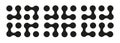 Metaball dot icons. Connected circle shape sign. Abstract integration symbol. Minimalist black pattern.