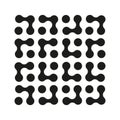 Metaball icons. Connected dots signs. Integration abstract symbol. Circles seamless pattern.