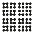 Metaball icons. Connected dots symbols set isolated on a white background. Abstract circles seamless pattern.