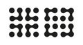 Metaball icons mockup Connected dots minimalist signs. Integration abstract simple symbol.