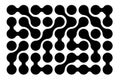 Metaball pattern. Liquid drops or morph shapes background. Organic blobs or molecules isolated on white background
