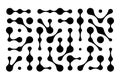 Metaballs pattern. Connected points, liquid dots or amorphous shapes background. Organic blobs, biological cells or