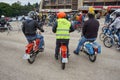 Metabief/Franche ComtÃÂ©/France/September 2018 : Three Moped Rider