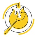 Metabolism icon in yellow color and thin line