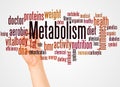 Metabolism word cloud and hand with marker concept Royalty Free Stock Photo