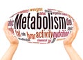 Metabolism word cloud hand sphere concept Royalty Free Stock Photo