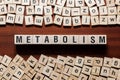 Metabolism word concept on cubes