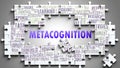 Metacognition as a complex subject, related to various topics and ideas on a puzzle Royalty Free Stock Photo