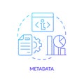 Metadata blue gradient concept icon