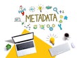 Metadata with computers and a lightbulb
