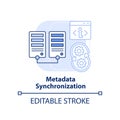 Metadata synchronization light blue concept icon