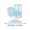 Metadata synchronization turquoise concept icon