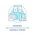 Metadata turquoise concept icon