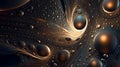 Metal abstract structure from waves, particles fluids and spheres