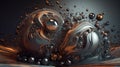 Metal abstract structure from waves, particles fluids and spheres