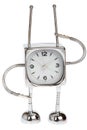 Metal alarm-clock on a white background Royalty Free Stock Photo