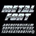 Metal alphabet and symbols . Font for design. Royalty Free Stock Photo