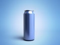 Metal Aluminum Beverage Drink Can 3d render on blue