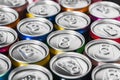 Metal aluminum cans for Cola, beer, energy drinks