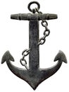 Metal anchor isolated against a white background