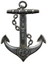 Metal anchor isolated against a white background