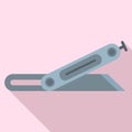 Metal angle knife icon, flat style