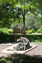 Metal animal statue in a zoo in Swope Park, Kansas City, MO