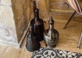 Metal antique jugs, three pieces Royalty Free Stock Photo