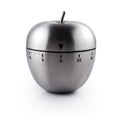 Metal apple kitchen timer on white background