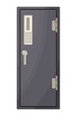 Metal armored safe door. Reliable data protection. Deposit box icon. Protection of personal information. Bank vault door