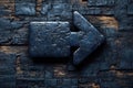 Dark Stone Arrow on Weathered Wood Background