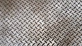 Metal background as a creative texture close up. Steel checkerboard made of sheet metal with factory floors, anti-slip platform Royalty Free Stock Photo