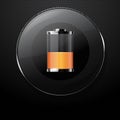 Metal background with glass HALF FULL BATTERY