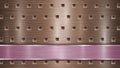 Metal background with holes and a polished plate Royalty Free Stock Photo