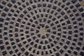 Metal background - manhole sewer cover Royalty Free Stock Photo