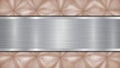 Metal background with polished plate