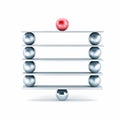 Metal balls on plank - different metaphor Royalty Free Stock Photo