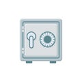 Metal bank safe icon in flat style. Money vault vector illustration on isolated background. Storage sign business concept Royalty Free Stock Photo