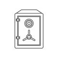 Metal bank safe icon, outline style