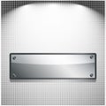 Metal banner on a meshed background. Royalty Free Stock Photo