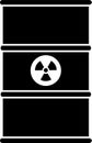 Metal Barrel with Radioactive Hazard Substance Icon. Vector Illustration.