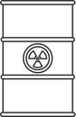 Metal Barrel with Radioactive Hazard Substance Icon. Vector Illustration.