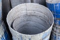 Metal barrel from under concrete. quality photo