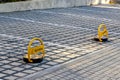 Metal barriers for private outdoor parking lot