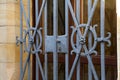 Metal bars on the Windows and doors of the Castle Royalty Free Stock Photo