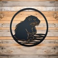Beaver And Rat Metal Wall Art In Traditional Oceanic Style Royalty Free Stock Photo